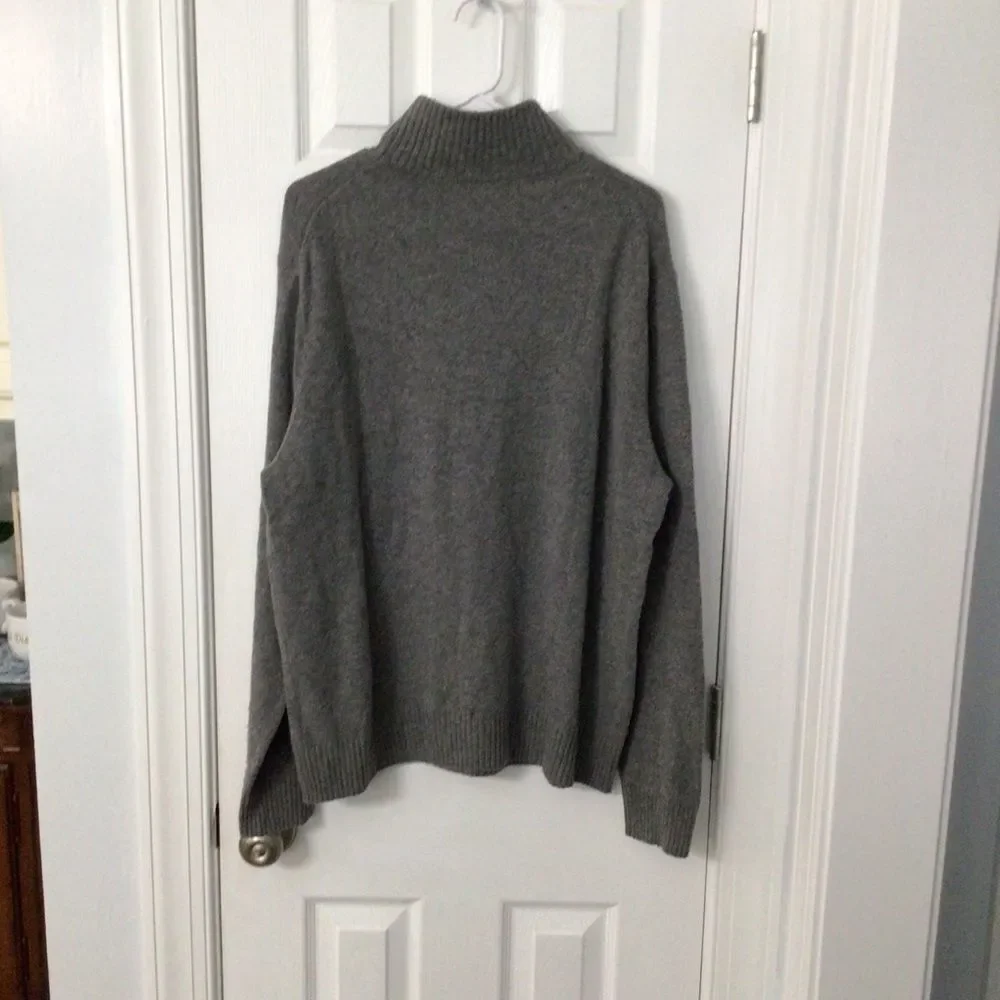 J.Crew Men’s Gray Merino Wool Blend Half-Zip Sweater - Size XL